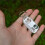 10 Pcs White Compass Thermometer Keychains,  Navigation Tools with Temperature Gauge for Hiking Camping 6