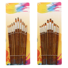 24Pcs Professional Acrylic Paint Brush Set - Full Size Range for Oil, Watercolor & Mixed Art - Versatile Artist Brushes