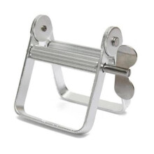 Espremedor Manual de Tubo de Pasta de Dente em Alumínio - Dispensador de Rolo Prateado para Tintura de Cabelo e Pasta Cosmética