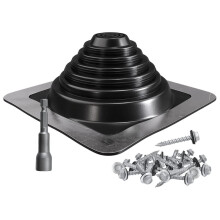 Metal Roof Pipe Flashing,Roof Vent Boot, High Temp Silicone Stove Boot, for Tube OD2-3/4" to 7", Square Base B
