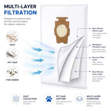 Sacs D'Aspirateur pour Kir-By Avalir Sentria G (Lot de 18). Compatibles avec les Modèles pour Kir-By Avalir, Avalir II et Sentria.