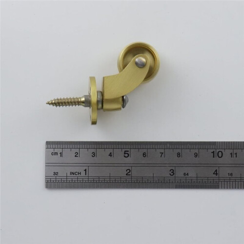 4-Piece Brass Threaded Stem Casters 360 Rotating Wheels for Furniture, Cabinets, Sofas, Chairs, Trolleys, Trunk Boxes 2