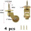 4-Piece Brass Threaded Stem Casters 360 Rotating Wheels for Furniture, Cabinets, Sofas, Chairs, Trolleys, Trunk Boxes 6