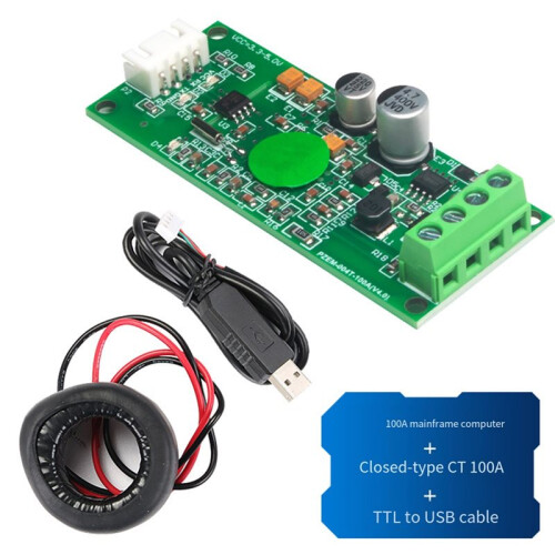Módulo de Teste de Corrente, Voltagem, Voltagem e Corrente TTL PZEM-004T Digital Multifuncional CA com Cabo e Bobina 0-100A 80-260V 2