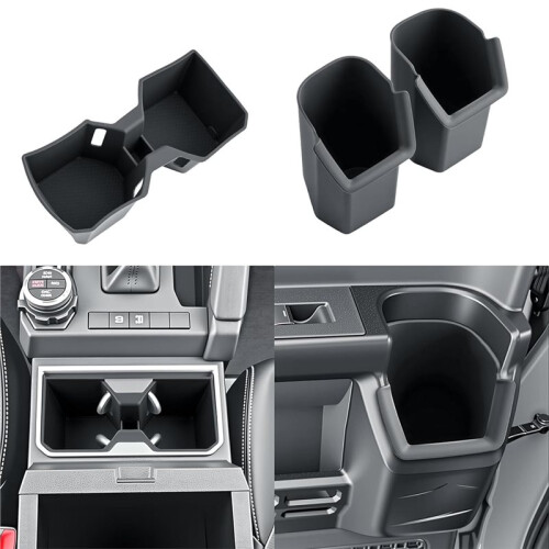 Front Center Console Cup Holder+Rear Side Door Cup Holder Insert for  4Runner 2025 2026 Center Console Organizer 1