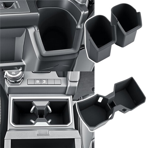 Front Center Console Cup Holder+Rear Side Door Cup Holder Insert for  4Runner 2025 2026 Center Console Organizer 2