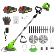 CONENTOOL Coupe-bordure à batterie, 21V, 15000 RPM, pliable avec tête réglable à 45 degrés, Vert