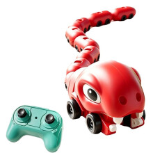 Remote-Controlled Greedy Snake Magnetic-Electric Dinosaur Eating Interactive Double-Person Battle Toy Car Red