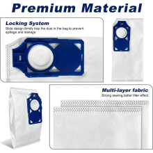 10 Pack R30D Vacuum Bags for Riccar Brilliance R30D, R30P, R30PET Upright Vacuums Cleaner Part RNHC-6/SNH-6