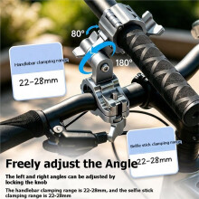 Supporto per Videocamera da Bicicletta In Alluminio A Doppia Testa, Regolabile A 180, con Morsetto per Manubrio, Compatibile con per OSMO Ser /