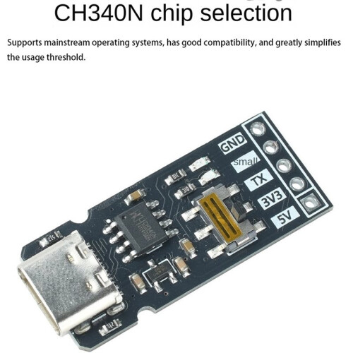 Convertitore da USB TYPE-C A UART TTL CH340N, Modulo da USB A Porta Seriale, Livelli RX/TX 3,3 V e 5 V, Download di Strumenti di Debug. 1