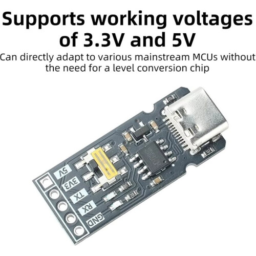 CH340N TYPE-C USB to UART TTL Converter USB to Serial Port Module 3.3V 5V Level RX/TX Download Debugging Tools 2