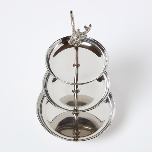 Homescapes 3 Tier Display Stand with Stag Head 1