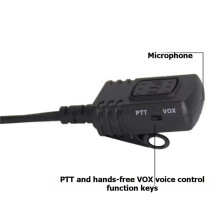 Nouveau Micro-Casque PTT pour Talkie-Walkie pour IC-F16 F21 F26 F1000 F4000 F4001 V8 V80 (Casque à Tube D'Air)