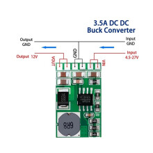 5Pcs 3.5A - Converter Module Buck Step-Down Voltage Regulator Board 4.5V-27V to 9V DD2712SA Buck-Boost Module
