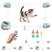 Tapis de course interactif pour chat, télécommande, vitesse réglable, batterie rechargeable, moteur silencieux