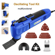 Outil multifonction oscillant 800W, 22000RPM, Bleu, Lot avec lames et accessoires pour bois et métal
