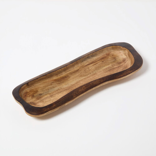 Homescapes Mango Wood Dough Bowl Natural Decorative Bowl 1