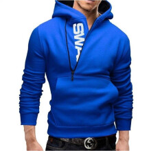 (Blue,M)Herren Winter schmal Hoodie warm Kapuze Sweatshirt Mantel Jacke Oberbekleidung Geschenk Mode