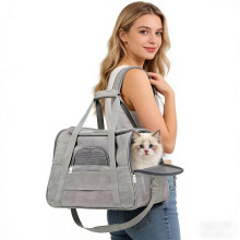 Sac de transport pour chat, sac à main porté à l'épaule, respirant, pliable et portable