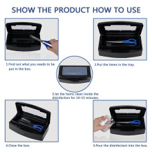 Nails Tool Sterilizer Box Plastic Disinfectant Container Disinfectant Tray for Nails Tools, Tweezers, Hair Salon Black