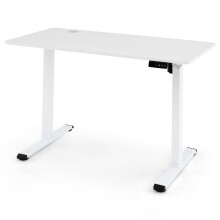 Elektrisch höhenverstellbarer Schreibtisch 120 x 60 cm, Weiß, mit Kopfhörerhaken