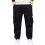 (110cm) Boys' Cargo Pants, Elastic Waist, Jogging Trousers, Ages 4-12, Black 1