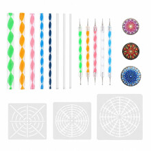 Mandala Dotting Tools Kit 16 Pcs, Ball Stylus Painting Stencils for Rocks, Clay Sculpting Carving