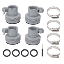 Type B Hose Adapter with Collar for Intex FIT ARU Threaded Pumps, Pool Clamp On Fittings Converter