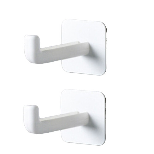 2pcs Wall Mounted Coat Hooks, Punch-Free, Plastic, Multifunctional, for Balcony
