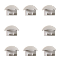 Wall Hat Hooks for Caps, White, 8-Pack, No Drilling, Self-Adhesive, Space Saving