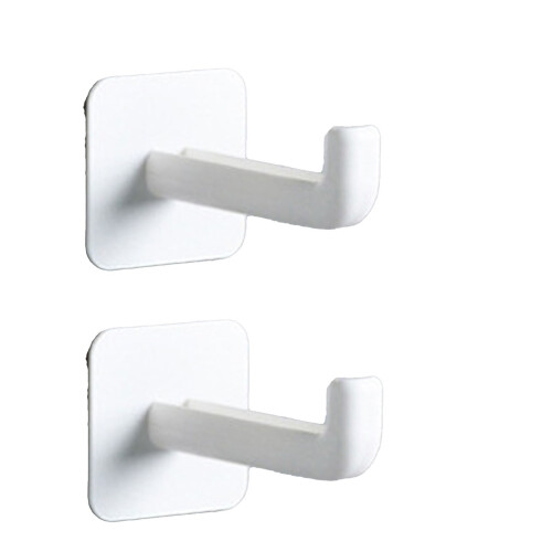 2pcs Wall Mounted Coat Hooks, Punch-Free, Plastic, Multifunctional, for Balcony 1