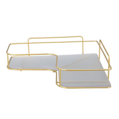 Acrylic Corner Bathroom Organizer, Wall Mounted Storage Rack, Large Capacity, Single Layer 1