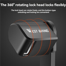 WEST BIKING Foldable Bicycle Lock Portable Anti-Theft Security Folding Padlock for MTB Road Bike E-Bike Scooter