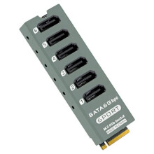 PCIe 3.0 Naar 6-Poorts 6Gbps Uitbreidingskaart ASM1166 NAS HDD SSD-Controller met PM-Poortmultiplicator, Aluminiumlegering