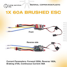 RC Brushed Motor, 540 High Torsion Low Noise Motor 16T-18500rpm 3.17mm D Daxis with 60A Brushed ESC for RC Car