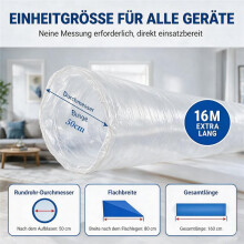 Airbag-Airconditioningslang 16 M, Verdikt PE, op Maat Te Snijden voor Energiezuinige, Flexibele Ventilatie