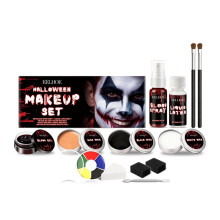 EELHOE 7-in-1 Halloween Makeup Set Realistic Face Body Paint Long Lasting SFX Kit for Cosplay Zombie Vampire Clown Costume Party