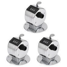 3X Round Base 4 Digit Manual Hand Tally Mechanical Click Counter