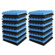 24X Charcoal Acoustic Foam Tiles Soundproofing Foam Panels Studio Sound Padding 2 x 10 x 10 Inch(Black+)