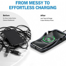 Carregador Sem Fio para Carro de 15 W, Base de Carregamento Texturizada Tipo C com Suporte para Celular, Ideal para Personalizar Seu Smartphone no