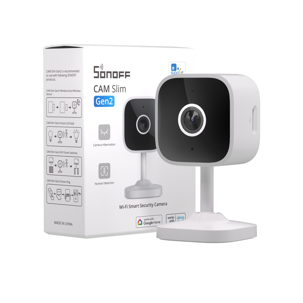 Sonoff Cam-S2 Wi-Fi Security Camera Cam Slim Gen2 Smart Home Camera 1080P Full Hd Motion Alerts