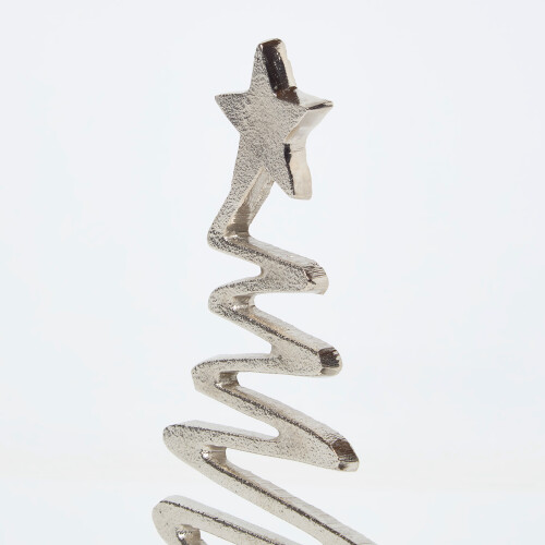 Homescapes Silver Coiled Tree Ornament with Star 2