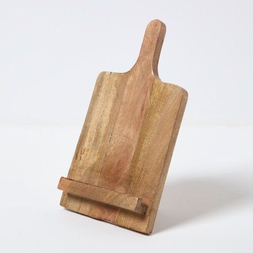 Homescapes Handcrafted Solid Timber Recipe Book &Tablet Stand