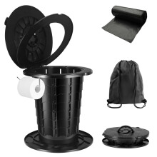 Nastopee Portable Camping Toilet, Travel Toilet with 8 Height Settings, 180kg Capacity, Toilet Seat with Toilet Bags for Campervan, Car & Hiking