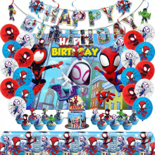 (8) Kids Boys Girls Happy Birthday Party Decoration Set Balloon Banner Cupcake Toppers Kit