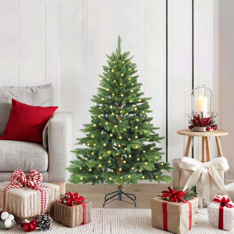 Vidaxl Artificial Christmas Tree With 150 Leds Green 120 Cm Pe And Pvc
