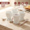 The Magic Toy Shop GEEZY Porcelain Egg Holder Set 4x Ceramic Egg Cups 4x Spoons Breakfast Tableware White 3