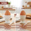 The Magic Toy Shop GEEZY Porcelain Egg Holder Set 4x Ceramic Egg Cups 4x Spoons Breakfast Tableware White 4