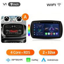 Junsun Autoradio, Système Android avec CarPlay et Android Auto sans fil, Écran Tactile pour Mercedes Benz Fortwo 2014-2020